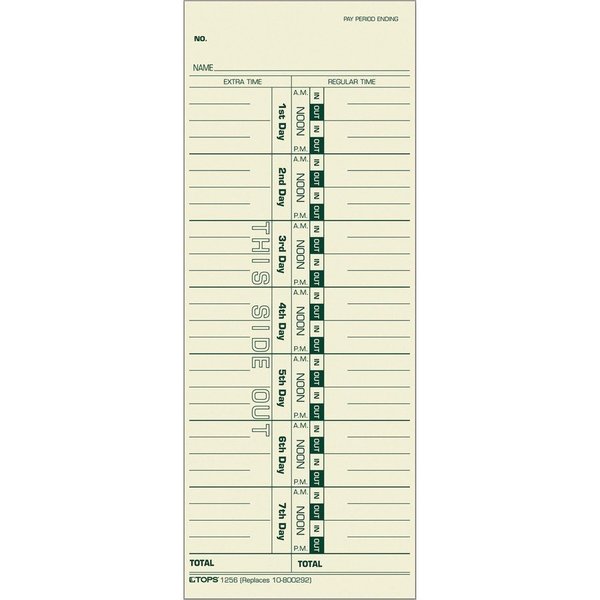 Tops Form, Time, Card, Wk, 3.5X9 Pk TOP1256